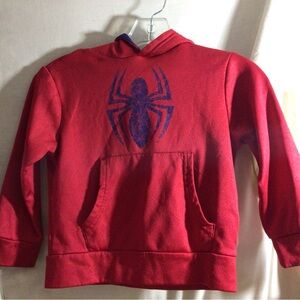 Spiderman Red Hoodie with Blue Spider Logo